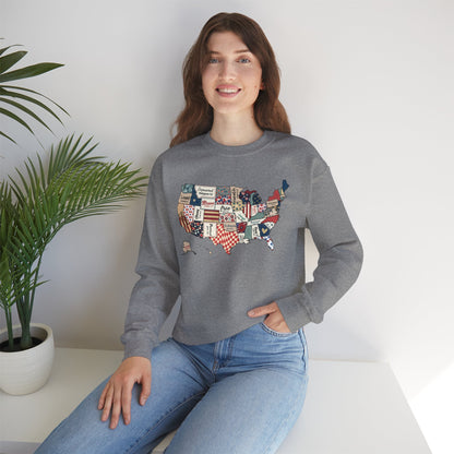 Retro USA Map Crewneck